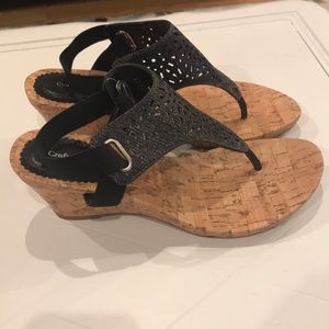 8.5 black wedge sandal